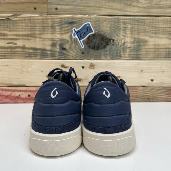 OluKai Puliki Drop-In Heel Casual Cotton Shoes Men’s Size 11.5 Indigo Suede - Picture 4 of 12